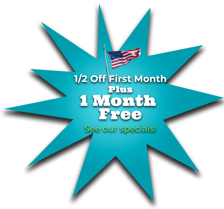 Half off first Month Plus 1mo free